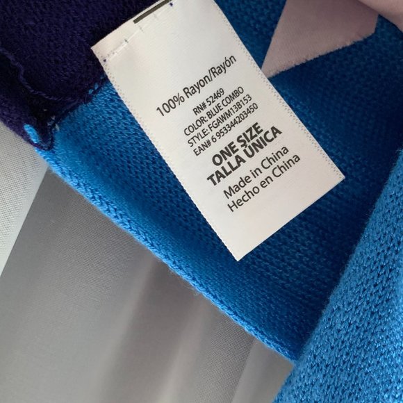 Scarf, Infinity, Blue, Grey, - Picture 3 of 3